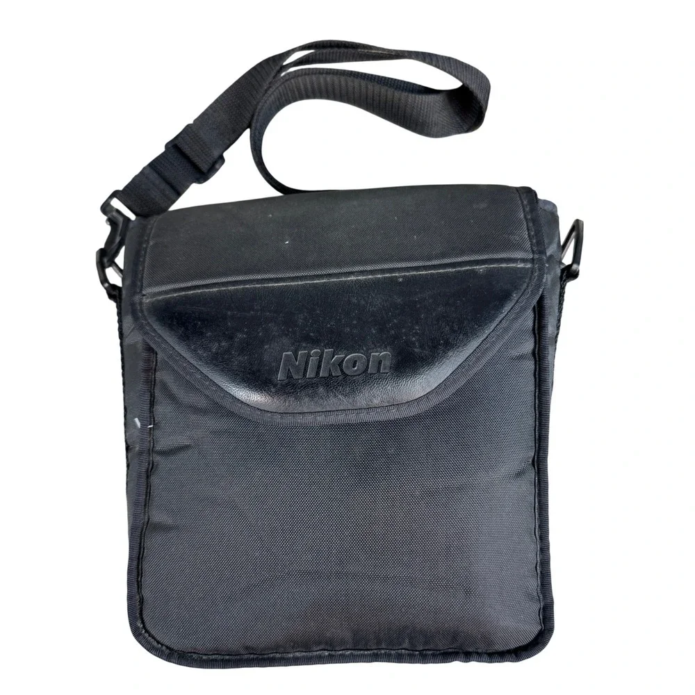Nikon Camera Shoulder Bag Black Canvas Adjustable Strap Compact Carrying Case